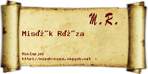 Misák Róza névjegykártya