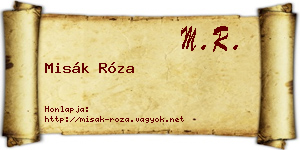 Misák Róza névjegykártya